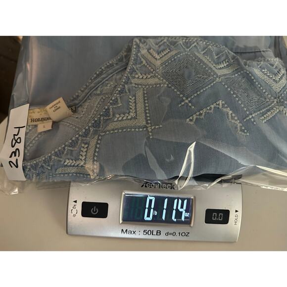 Anthropologie Holding Horses Sz L Embroidered Chambray Dress Lyocell Western - Picture 12 of 12